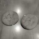 Meditation Floor Pillow Set of 2, Round Large Pillows Seating for Adults, Tufted Corduroy Cushion for Tatami Living Room, 22x22 Inch FP-Grey-R