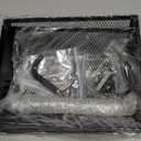 SAYZH Fruit Basket Bowls For Kitchen Counter with Banana Hangers - Detachable Metal Mesh Basket Fruit Stand with Handle - Kitchen Vegetables Bread Snacks Storage Organization, 2 Tier Black