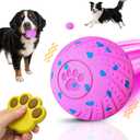 Interactive Dog Toy Ball with Remote: Automatic Bouncing, Vibration and Jumping Action Interactive Toy, Durable Duraspin for Aggressive Chewers, Rechargeable, for Indoor & Outdoor Use Pink