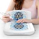 Nail Dust Collector, 14700RPM Foldable Dual-Turbo Fan with 30 Filter Papers for Acrylic Nails Salon & Home - White