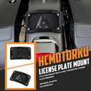 Curved Laydown License Plate Mount Frame Compatible with Harley 3 Hole Rear Fender Mount Replacement for 3148 (Black)