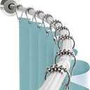 Zenna Home Rustproof Curved Shower Curtain Rod, No Drill Tension or Permanent Mount Adjustable Curved Shower Rod for Bathroom, Easy Install, Rounded for Extra Room, 50 to 72 Inches, Brushed Nickel