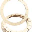 14 Inch 6 Pack Unfinished Wooden Wreath Rings Crafts Hanging Floral Hoop Garland Wood Wreath Frames for Home Decor (0.15 inch Thick,with 30 Holes)