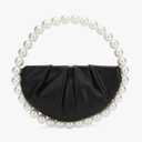 CARIEDO Pearl Soft Face Pleated Handbag Advanced Evening Bag Party Prom Bride Purse Phone Clutch Purse
