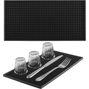 Ninsula 2 Pack Bar Mat, 6" x 12" Bar Mats for Countertop, Non Slip Spill Proof Service Mat, Rubber Dish Drying Mat for Coffee Bar, Bartending, Home Kitchen & Restaurant