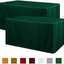 Obstal 2 Pack Blackish Green Table Cloths for 6 Foot Rectangle Tables - Water Resistant Washable Fabric Polyester Rectangle Table Cover Protector for Wedding, Banquet and Trade Shows