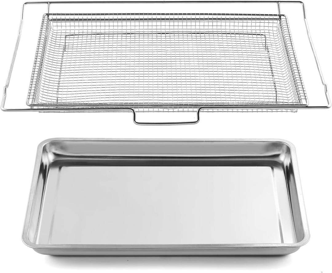 Allstare LRAL302S Air Fryer Tray Replacement for LG Oven Parts 304 Stainless Steel LG Air Fryer Basket LRAL303S 24.6 x 16.1 LG Oven Air Fryer Rack Stove Range Oven Parts Oven Shelf 1 Set