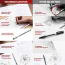 XFasten Extra Fine Point Pens 0.38mm 24-Pack Japanese-Style Fine Tip Gel Ink Ballpoint Pen Black, Smooth Ink Flow, Smudge-Free, Quick-Drying, No Smear for Journaling, Note-Taking, Office, and School