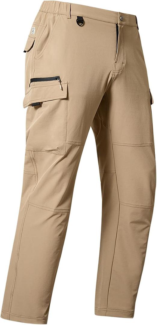 NORTHYARD Men's Cargo Hiking Pants Lightweight Quick Dry Outdoor Fishing Travel Active Sweatpants with Multi Pockets Khaki 2XL