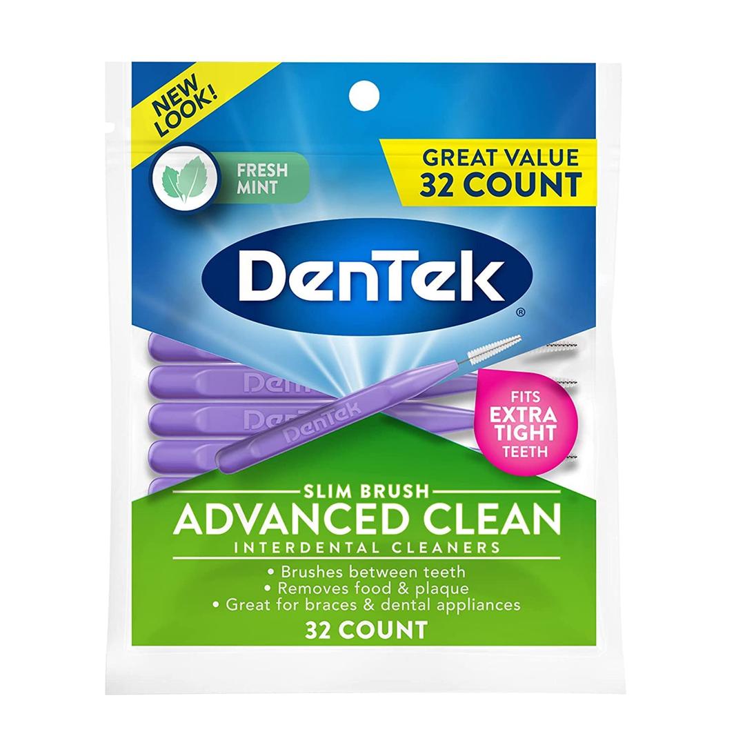 DenTek Slim Brush Interdental Cleaners | Slim Brush for Extra Tight Spaces | 32-Count | 1-Pack