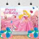 Princess Birthday Party Supplies Backdrop 5x3 Princess Aurora Happy Birthday Background Photography Princess Party Decorations Banner Photo Booth Props
