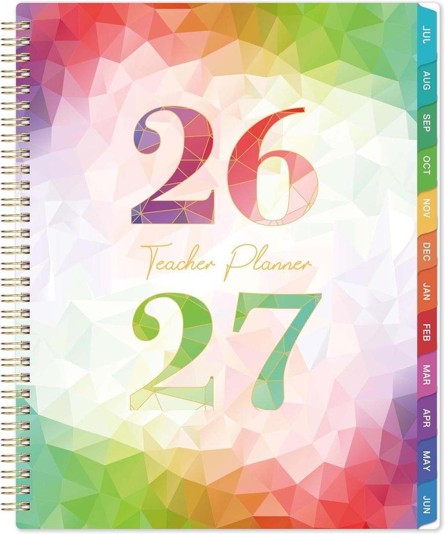 Teacher Planner 2026-2027 - Teacher Lesson Planner 2026-2027, July 2026 - June 2027, 8.5'' x 11'' with Monthly Tabs, Inner pocket
