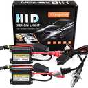 H4 HID Headlight Bulbs 6000K Xenon White with 55W DC Slim HID Ballast by Yifengshun Super Bright Xenon HID Light Bulb for Auto High / Low Beam (2 Xenon Bulbs + 2 Ballasts)