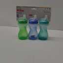 Nuby Pack of 3 No Spill Toddler Sippy Cups - Toddler Cups Spill Proof with Easy and Firm Grip - Blue, Aqua, Green