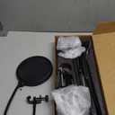 Microphone Stand for Blue Yeti, Quadcast Boom Arm Scissor Mic Stand with Windscreen and Double layered screen Pop Filter Heavy Duty Mic Boom Scissor Arm Stands, Broadcasting and Recording.Game