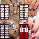 3 x 8 Sheets Halloween Nail Wraps Decals Stickers With Pumpkin Mummy Skull Spider Web and Flowers Designs Self-Adhesive Full Wrap Art for Women DIY Manicure Decoration