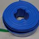 Gloxco 2" Inside Diameter (3-3/8" Flat Width) Blue Lay Flat Hose for Discharge or Backwash Water Transfer Applications, Reinforced PVC, 25' Length