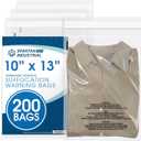 Spartan Industrial - 10 X 13 (200 Count) Self Seal Clear Poly Bags with Suffocation Warning for Packaging, T Shirts - Permanent Adhesive