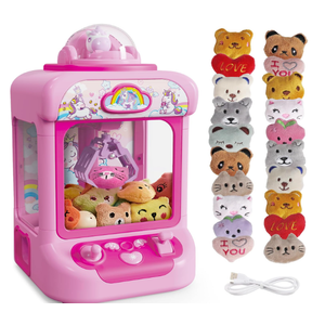 Marlrin Claw Machine for Kids, Mini Vending Machine Girls Unicorn Toys, Candy Grabber Prize Dispenser with Sound & 20 Mini Plush Toys, Electronic Arcade Game Indoor Toy for Home Party Birthday Gifts