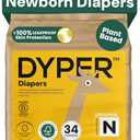 DYPER - Baby Diapers Size 0 (34 Count) - Plant Based Disposable Diapers for Day and Overnight Premium Leak Protection, Skin-Friendly Comfort with Soft Size 0 Diapers (<10 lb)