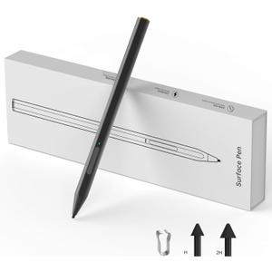 Stylus Pen for Microsoft Surface,with 4096 Pressure Sensitivity, Eraser Side Button,Compatible with Surface Pro 12/11/10/9/8/7/7+/6/5/4/X,Surface Go/2/3,Duo/Duo2,Surface Book/2/3,Surface Laptop 1-5 (Back)