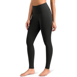 Colorfulkoala Dreamlux No Front Seam Leggings for Women 28" Inseam, High Waisted Buttery Soft Full Length Yoga Pants (M, Black)