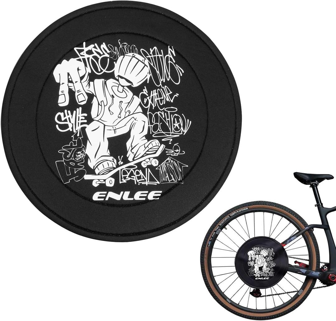 ENLEE 1PC Bike Disc Brake Cover, Water Resistant Neoprene Protective Cover for Mountain/Road/Gravel Bicycle Disc Brakes, Suitable for Safe Transport & Overspray Damage, Diameter: 320mm (Skateboard Model-1pc)