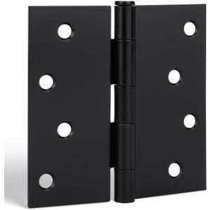 goldenwarm 3 Pack Matte Black Door Hinges, 4 x 4 Inch Black Interior Door Hinges with Square Corners