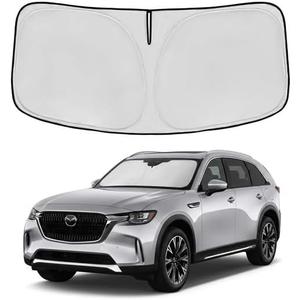 Windshield Sun Shade for Mazda CX-90 2024 2025 2026 Sunshade Front Window Shade Custom Fit CX90 Accessories Sun Visor Foldable Shade Blocks UV Rays Accessories