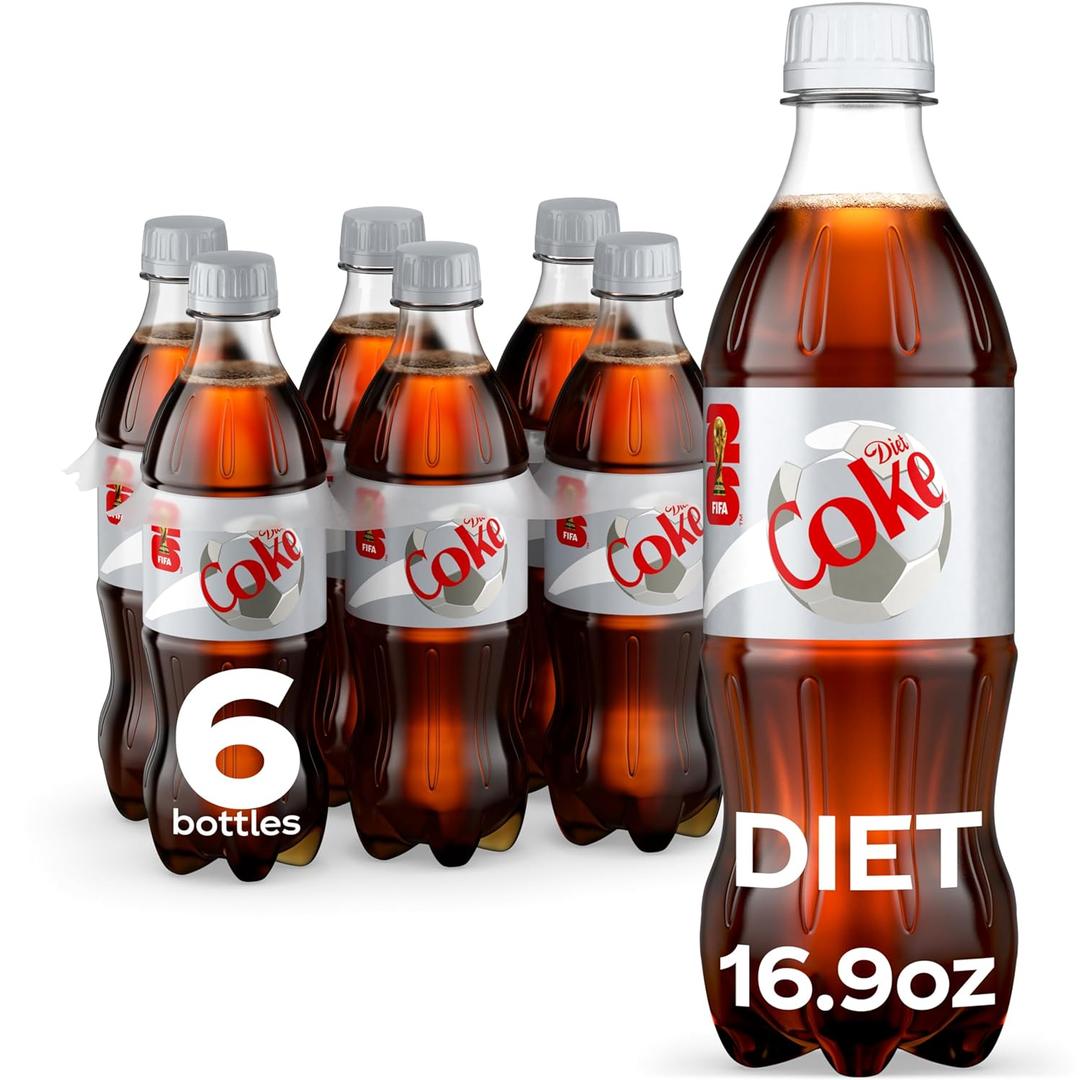 2 x Diet Coke Diet Soda, 16.9 fl oz Bottles, 6 Pack - Cola Soft Drinks (EXP 10/01/25)