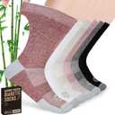 Diabetic Socks for Men,6 Pairs Crew Mens Diabetic Neuropathy Socks 9-12 (Medium, Light Brown/White/Beige/Dark Brown/Dark Grey/Black)