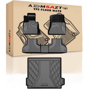 2014-2017 2018 X5 Floor Mats: AOMSAZTO All Weather Floor Mats & Cargo Liner Compatible with BMW X5 (F15) 2014-2018 | All Season Guard X5 Accessories Anti-Slip Floor Mats Cargo Liner Trunk Set