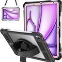 for iPad Air 11 Inch Case (M3/M2-2025/2024), Waterproof, Full Body Protection with Pencil Holder for iPad Air 5th Generation 2022/4th Generation 2020 10.9 Inch (Purple)