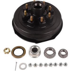 TOPAZ Left Trailer Hub Drum Kits 8 on 6.5 B.C. w/ 12X2 Self-Adjusting Electric Brakes for 7000 Lbs Axle