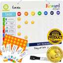 QUOKKA Reward Chart for Kids - Magnetic Behavior Chore Chart for Kids at Home - Dry and Erase Routine and Responsibility - Use 84 Magnets & 102 Stars - from Toddlers to Teens - Extended Version