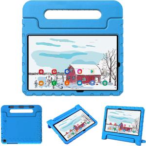 Kids Case for Samsung Galaxy Tab S6 Lite 10.4 inch 2024/2020/2022 Release, Model SM-P625/SM-P620, SM-P610/P615, SM-P613/SM-P619, with S Pen Slot Shockproof Light Foldable Handle (Blue)