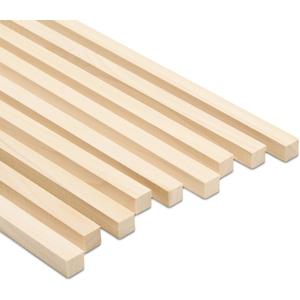 Square Wood Dowel Rod 48" x 1/2" Pack of 10 Square Wooden Dowel Sticks for Crafts and DIY Birch Hardwood by Woodpeckers