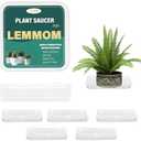 LEMMOM 4 Pack 10 inch Square Clear Plastic Plant Saucers, Durable Sturdy Plant Drip Trays for Pots to Collect Water