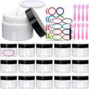 16 Pack 4oz Plastic Containers with Lids, Jars with Lids, Great for storing,lip balms, creams, ointments, cosmetics, samples