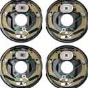 VEVOR Electric Trailer Brake Assembly, 10" x 2-1/4", 2 Pairs Self-Adjusting Electric Brakes Kit for 3500 lbs Axle, 4-Hole Mounting, Backing Plates for Brake System Part Replacement (2 Right + 2 Left)