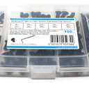 iexcell 100 Pcs M5 x 8/10/12/16/20 Alloy Steel 10.9 Grade Hex Socket Flat Head Cap Screws Bolts Assortment Kit, Black Oxide Finish