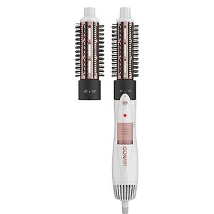 Conair Double Ceramic 2-in-1 Hot Air Brush, 1000W, Interchangeable 1¼" & 1½" Thermal Brushes for Voluminous Curls & Straight Styles, Hot Brush for Fine & Thick Hair