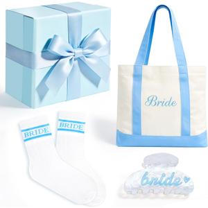 Bride To Be Gift Set,Bachelorette Gifts for Bride, Bride Tote Bag, Bridal Socks, Bride Claw Clip For Bachelorette Party Supplie, Women Engagement Wedding Bridesmaid Gifts