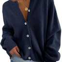 Saodimallsu Womens Cardigan Sweaters Button Down Long Sleeve Knit Outerwear 2025 Trendy Fashion Open Front Outfits (S)