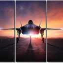 TUMOVO Inspirational Wall Art Aviation Poster 3 Piece Canvas Wall Art F-35 Lightning II Fighter Airplane Picture Modern Home Decoration Living Room Bedroom Bathroom Decor Framed Ready to Hang 40x60in