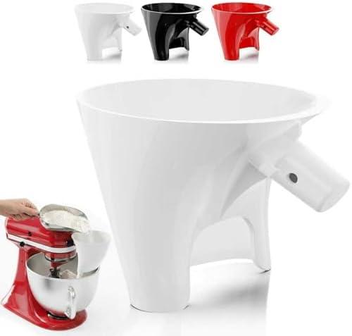 Flour Funnel for Kitchen Aid Mixer, Fits Tilt-Head 4.5–5 Qt (KSM150), 2026 New Kitchen Aid Attachments for Stand Mixer, Durable Dishwasher-Safe Baking Tool (White)