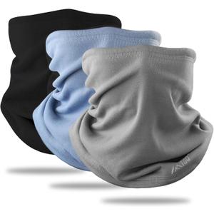 ISQ Winter Warm Neck Gaiter Soft Wool Neck Warmer Outdoor Riding Windproof Balaclava Face Mask Suitable for Men and Women (Black)