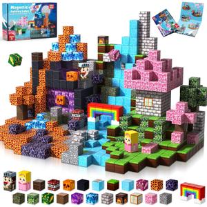150 PCS 0.8in Magnetic Blocks - Easter Toys, Magnetic Building Blocks Cubes, Stacking Magnets, Birthday Easter Gifts for Age 3+ Years Old (Theme: Princess & Knight)