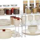 Acrylic Cabinet Organizer Shelf,4 Pcs Stackable Kitchen Counter Shelves,Spice Rack,Countertop Organizers,Clear Plastic Storage Organization for Makeup,Bathroom,Cupboard,Desk,Pantry