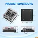 Nilight - 50055F 6 Way Blade Screw Fuse Block 6 Circuits with Negative Bus Fuse Box Holder with LED Indicator ATO/ATC Fuse Panel Waterproof Cover for 12V Automotive Cars Marine Boats RVs Trailers